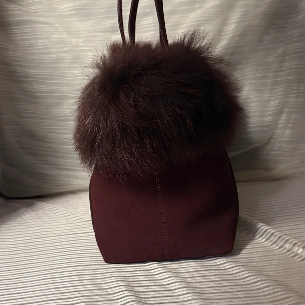 Lamarthe Leather Faux Fur Trim Bag - Picture 4 of 12